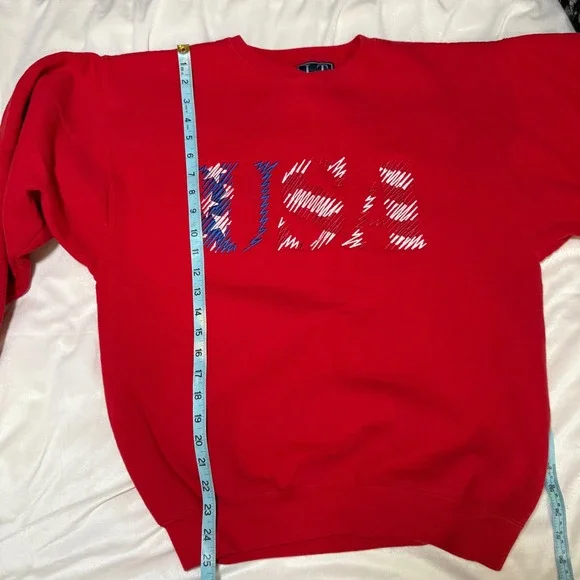 Galt Sand Red USA Vintage Embroidered Crewneck Sweatshirt Women Size Medium - Picture 8 of 8